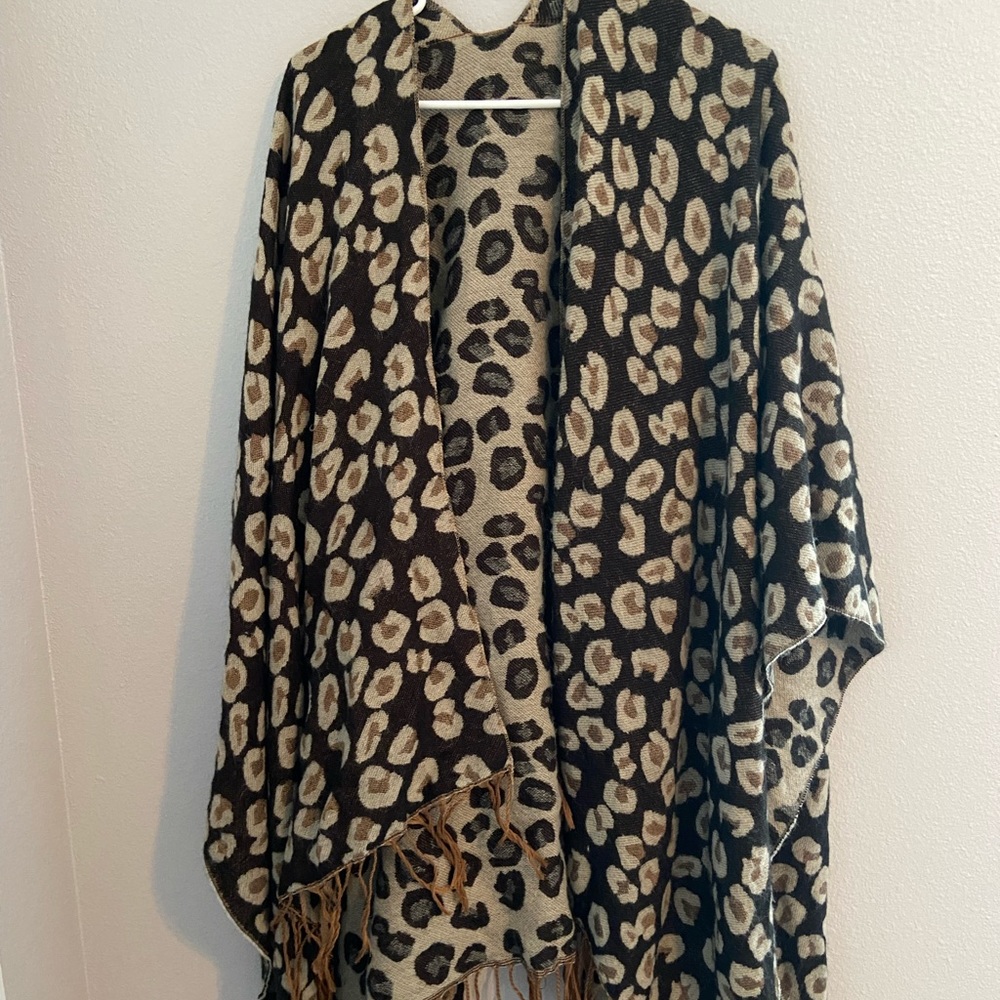 Reversible Cheetah Print Sweater Cardigan